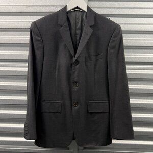 THOM BROWNE Dark Grey Wool 3-Roll Button Blazer Jacket Sz 1 Handmade Made in NYC